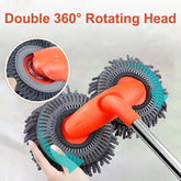 Microfiber Mop Wash Kit Telescopic Car Cleaning Brush With 4 Replacent Header - Show Gadgets